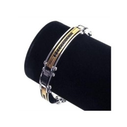 Bracelet À Breloques En Titane Pur Pour Homme, Argent Doré, Neuf