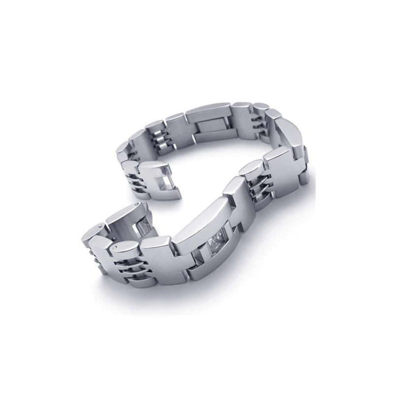 Bracelet En Titane Et Diamant De 8,5 Pouces