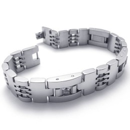 Bracelet En Titane Et Diamant De 8,5 Pouces