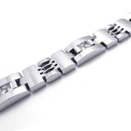 Bracelet En Titane Et Diamant De 8,5 Pouces