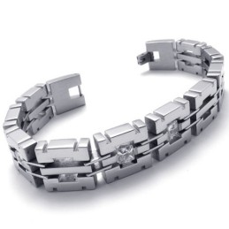 Bracelet En Titane Et Diamant De 8,1 Pouces