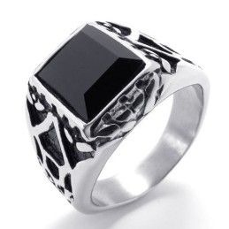 Bague En Titane Avec Pierres Précieuses