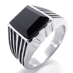 Bague En Titane Avec Pierres Précieuses