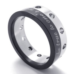 Bague En Titane Demi-Noir