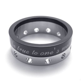 Bague En Titane Demi-Noir