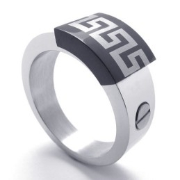 Bague En Titane Avec Accents Noirs