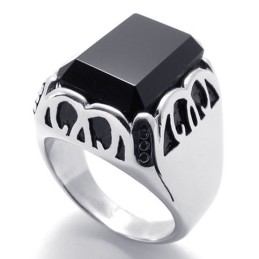 Bague En Titane Avec Pierres Précieuses
