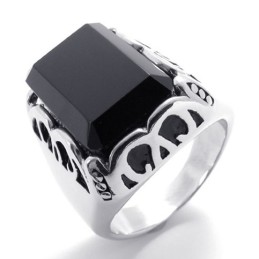 Bague En Titane Avec Pierres Précieuses