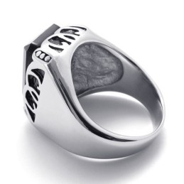 Bague En Titane Avec Pierres Précieuses