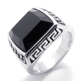 Bague En Titane Avec Pierres Précieuses
