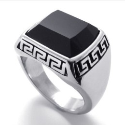 Bague En Titane Avec Pierres Précieuses