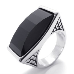 Bague En Titane Avec Pierres Précieuses