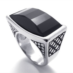 Bague En Titane Avec Pierres Précieuses