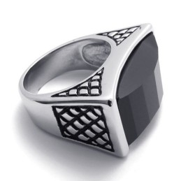 Bague En Titane Avec Pierres Précieuses