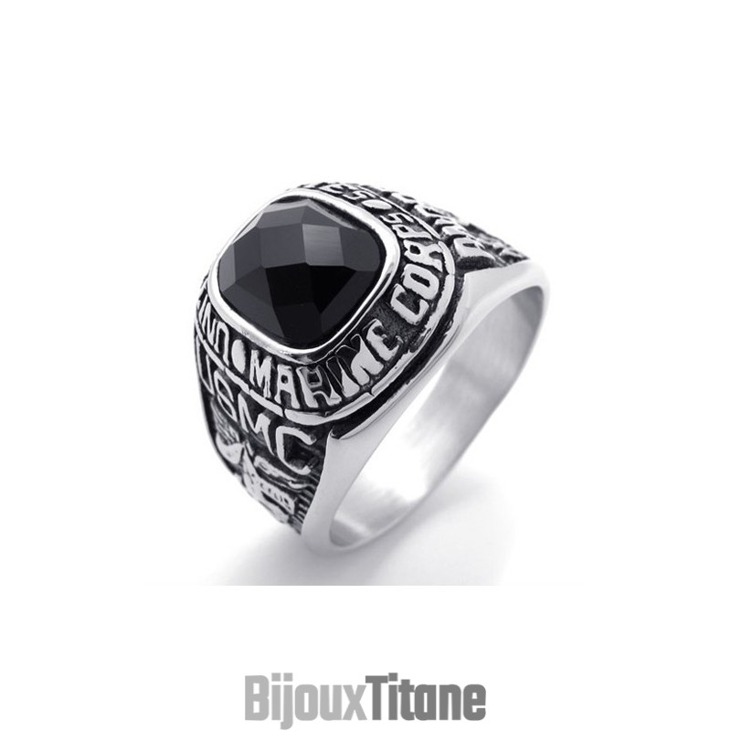 Bague En Titane Avec Pierres Précieuses