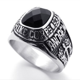 Bague En Titane Avec Pierres Précieuses