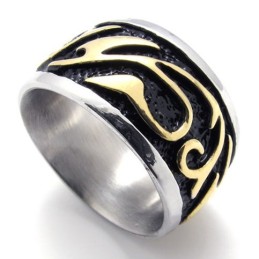 Bague Vintage En Titane Et Or