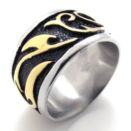 Bague Vintage En Titane Et Or