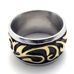 Bague Vintage En Titane Et Or