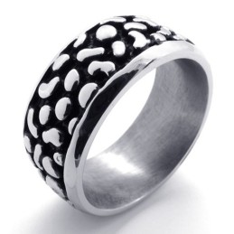 Bague En Titane Vintage Noire