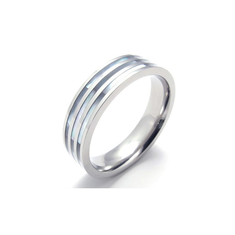 Bague En Titane Poli À Trois Anneaux