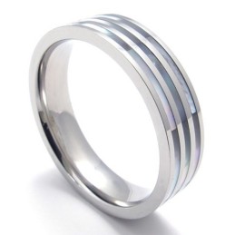 Bague En Titane Poli À Trois Anneaux