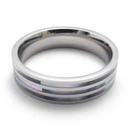 Bague En Titane Poli À Trois Anneaux