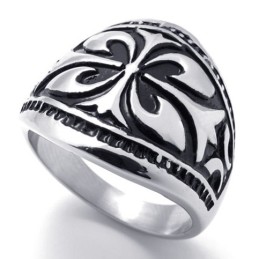 Bague En Titane Avec Croix