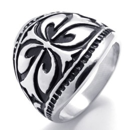 Bague En Titane Avec Croix