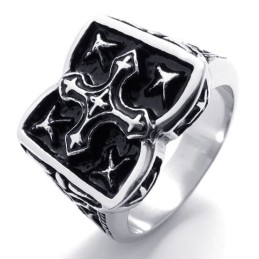 Bague En Titane Avec Croix