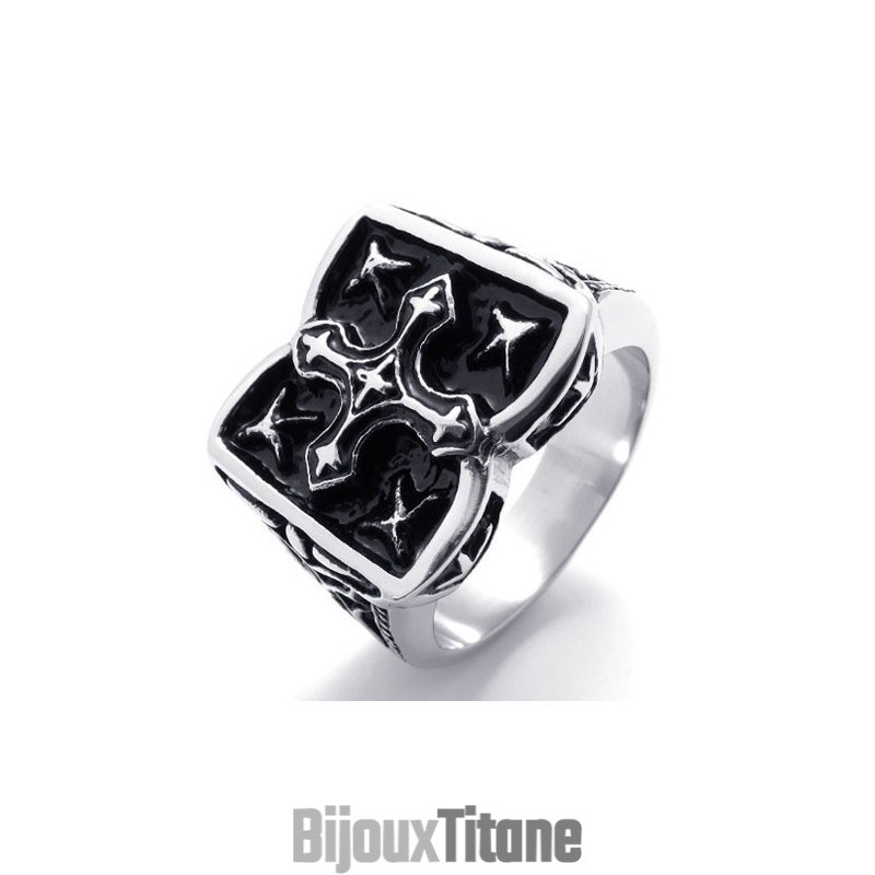 Bague En Titane Avec Croix