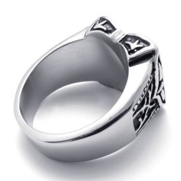 Bague En Titane Avec Croix