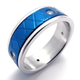 Bague En Titane Bleu