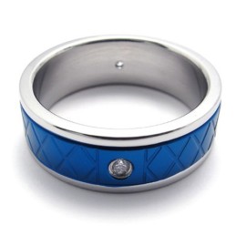 Bague En Titane Bleu