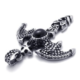 Pendentif Chauve-Souris En Titane Avec Zircon Noir
