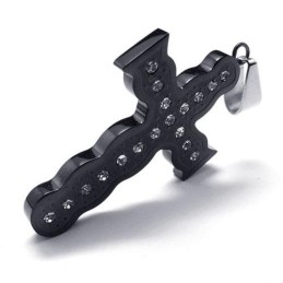 Collier Avec Pendentif Croix En Titane Pur Noir Pour Homme