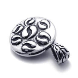 Pendentif Taichi En Titane Avec Strass Noirs Et Blancs