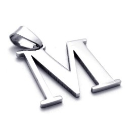 Pendentif En Titane Pour La Lettre « M »