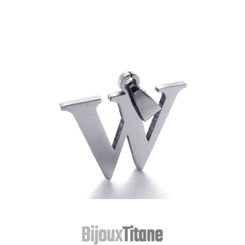 Pendentif En Titane Avec La Lettre « W »