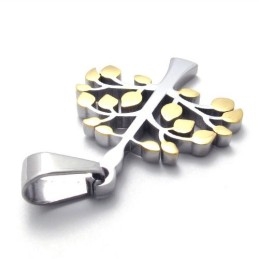 Pendentif Arbre En Titane Et Or