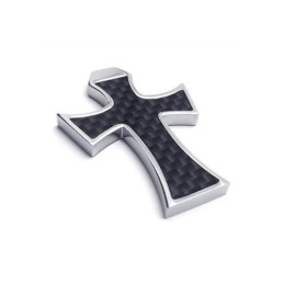 Collier Avec Pendentif Croix En Titane Pur Et Argent Noir Pour Homme