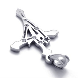 Pendentif Gémeaux En Titane Avec Strass