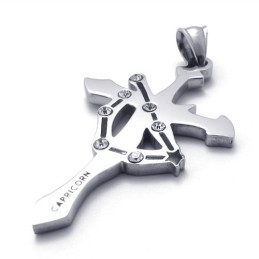 Pendentif Capricorne En Titane Et Strass