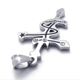 Pendentif Bélier En Titane Et Strass