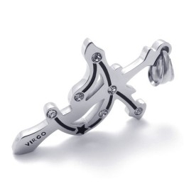 Pendentif En Titane Et Strass Vierge