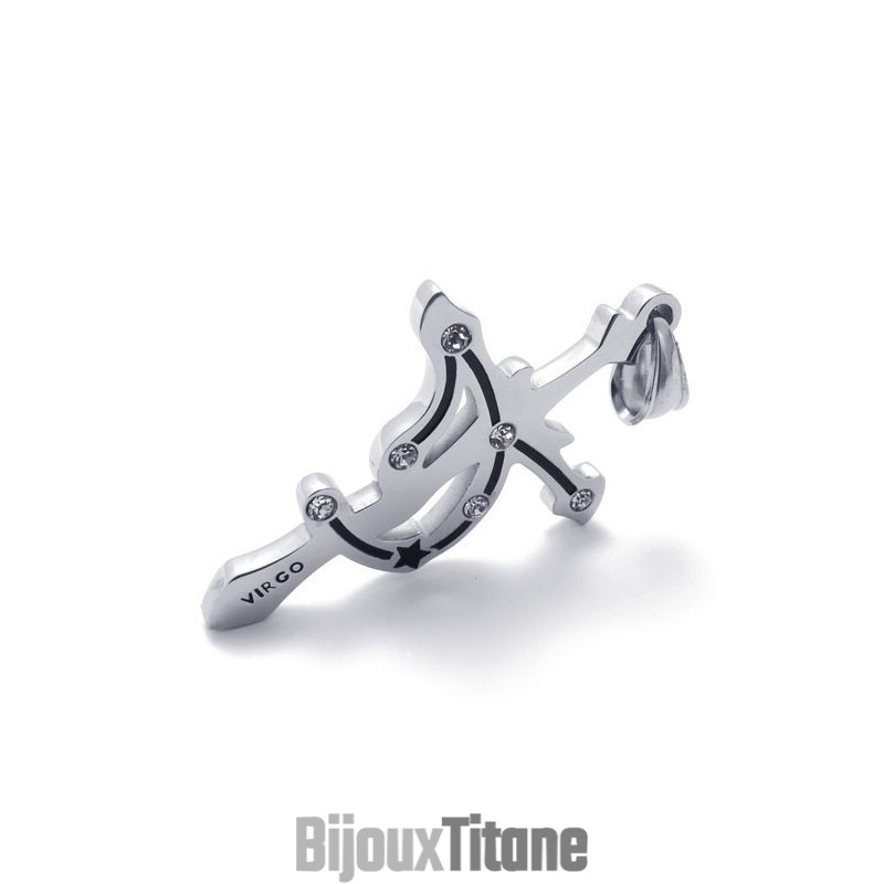 Pendentif En Titane Et Strass Vierge
