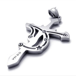 Pendentif En Titane Et Strass Vierge