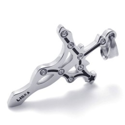 Pendentif Balance En Titane Avec Strass