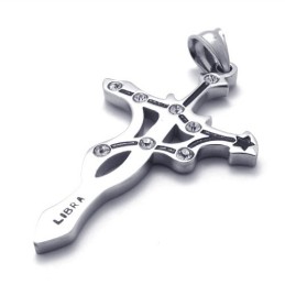Pendentif Balance En Titane Avec Strass