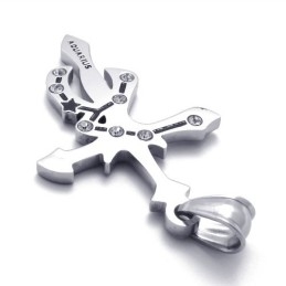 Pendentif Aquarius En Titane Et Strass